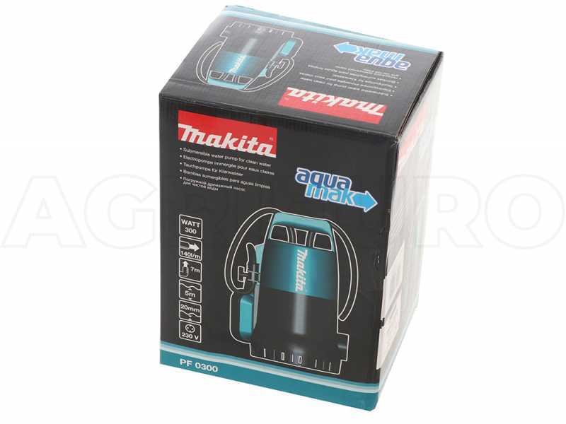 Pompe immerg&eacute;e &eacute;lectrique pour eaux claires Makita PF0300 de 300 W