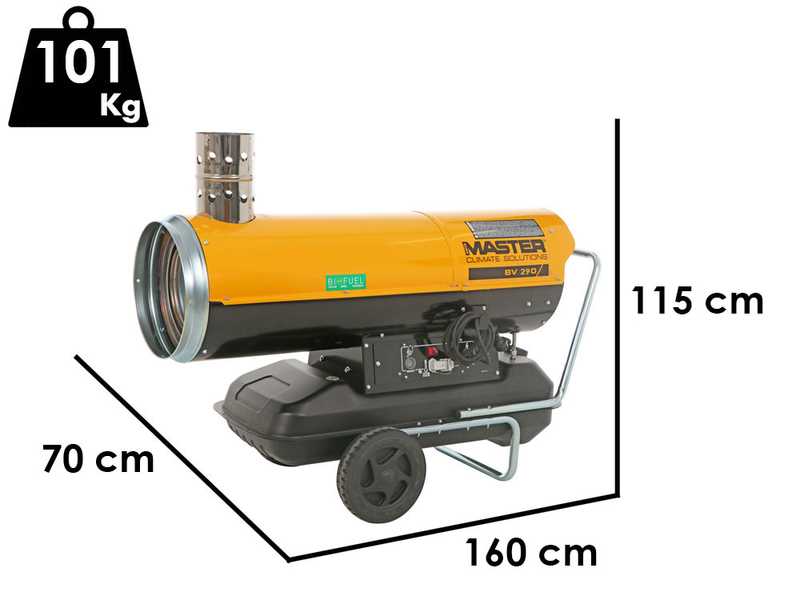 Master BV 290 E - G&eacute;n&eacute;rateur d'air chaud &agrave; gasoil &agrave; chauffage indirect