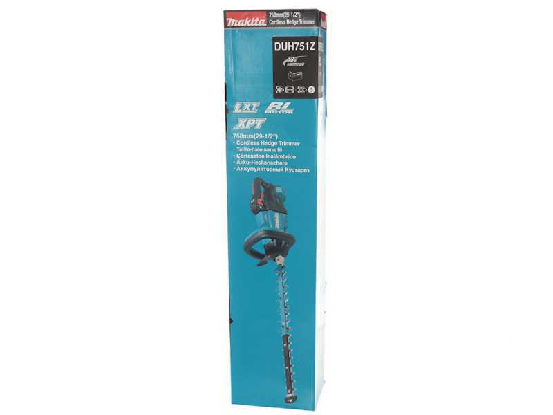 Taille-haie &agrave; batterie Makita DUH751 - lamier de 75 cm - batterie et chargeur de batterie inclus