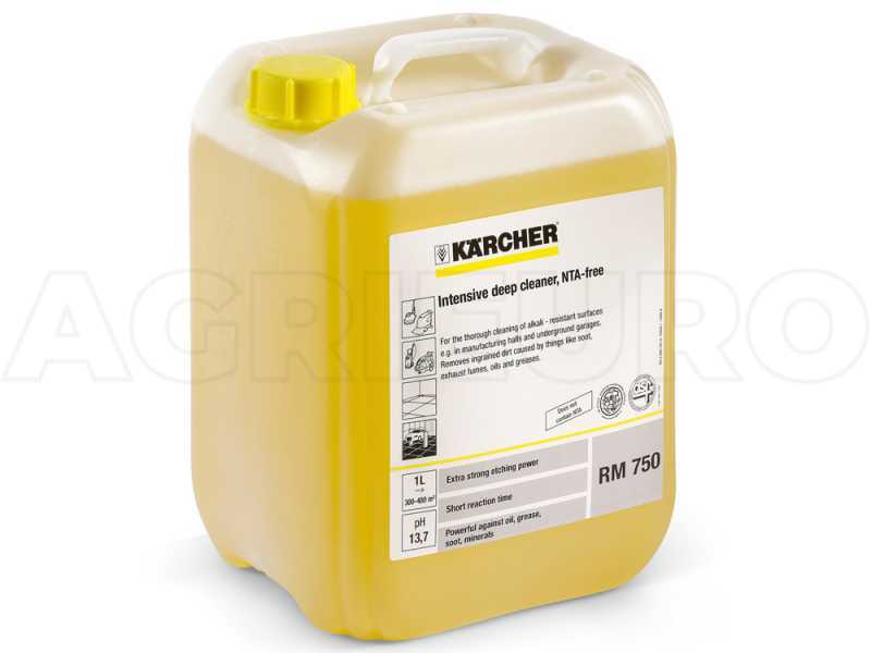 10 L D&eacute;tergent intensif pour lavage profond - pour nettoyeur haute pression et laveur de sol Karcher
