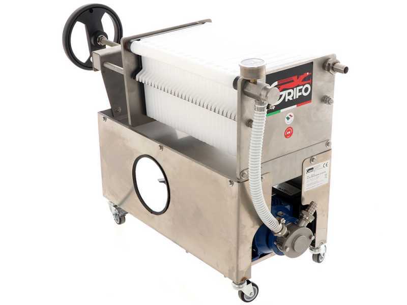 Grifo Professional FCP30-Olio - Filtre &agrave; plaques pour huile sur chariot - Pompe INOX