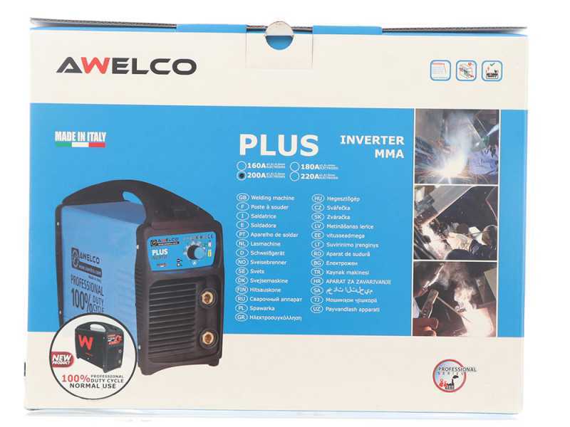 Poste &agrave; souder inverter &agrave; &eacute;lectrode &agrave; courant continu MMA Awelco Plus 210 - 200A - 230V