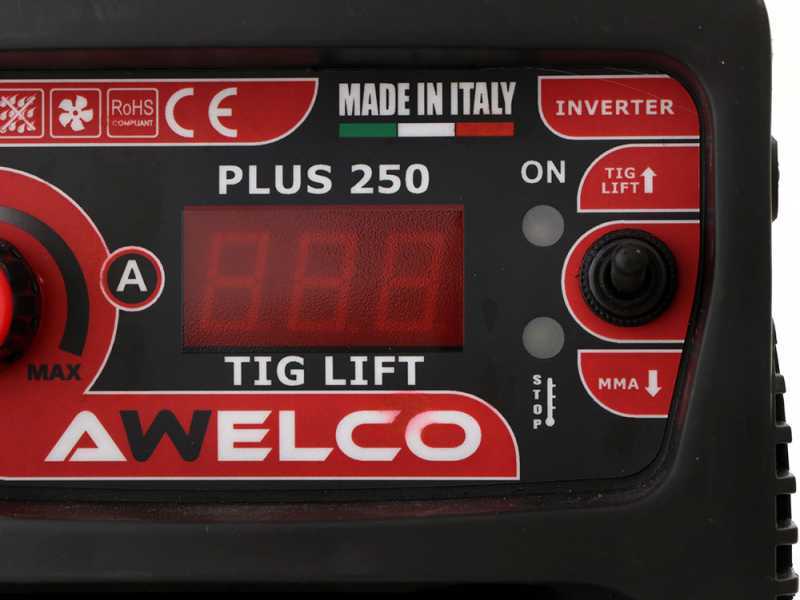 Poste &agrave; souder inverter Awelco Plus 250 TIG LIFT - MMA - 220A - courant de soudure de 15 &agrave; 200