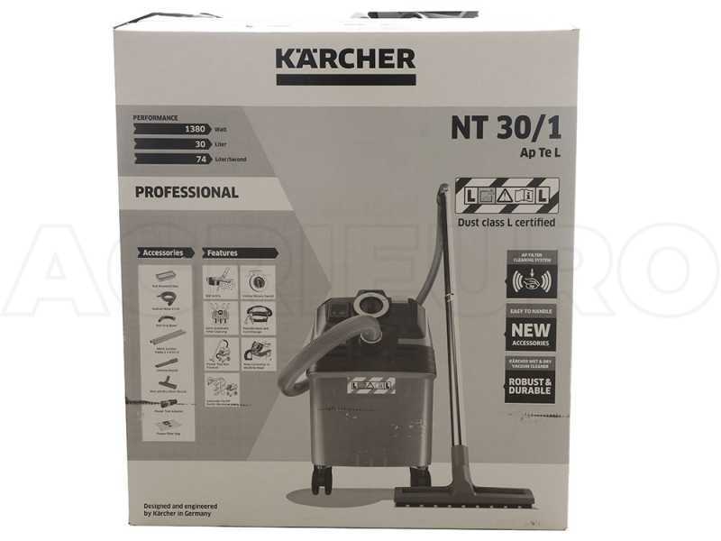 Karcher Pro NT 30/1 Ap L - Aspirateur solides et liquides - avec secoueur de filtre semi-automatique - Bidon 30 L - 1380W