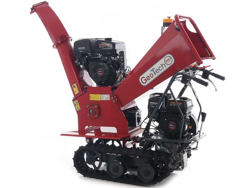 GeoTech PRO BMS155 LE - Broyeur autotract&eacute; &agrave; chenille sur brouette motoris&eacute;e - Moteur 6,5/15 HP - Benne extensible