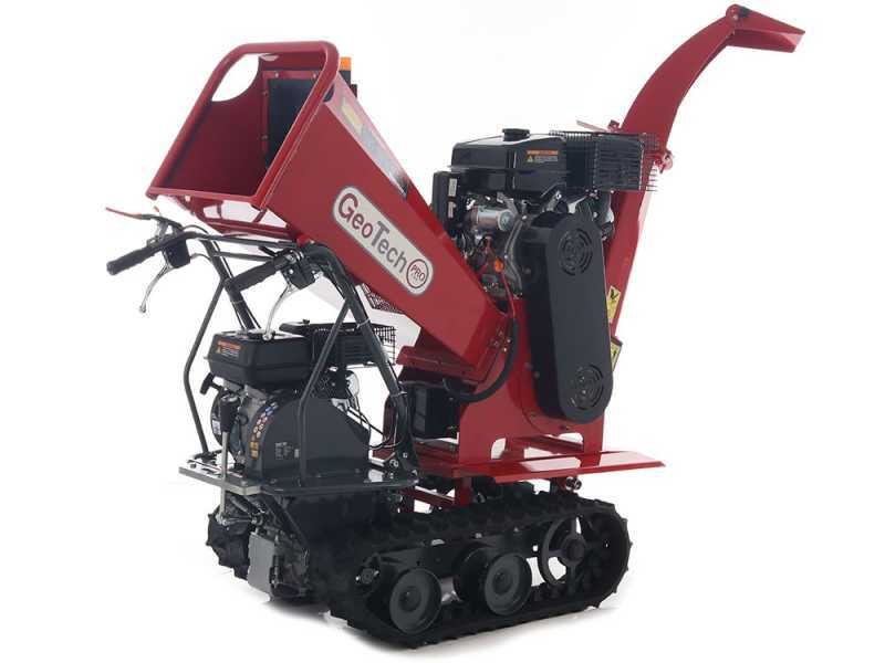 GeoTech PRO BMS155 LE - Broyeur autotract&eacute; &agrave; chenille sur brouette motoris&eacute;e - Moteur 6,5/15 HP - Benne extensible