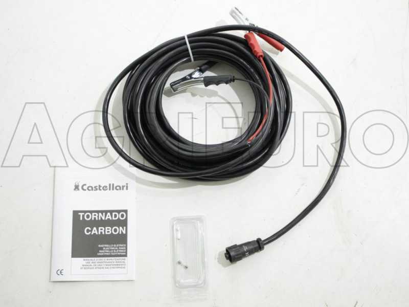 Peigne vibreur &eacute;lectrique &agrave; batterie Castellari Tornado Carbon L V3 230/315 - perche en carbone