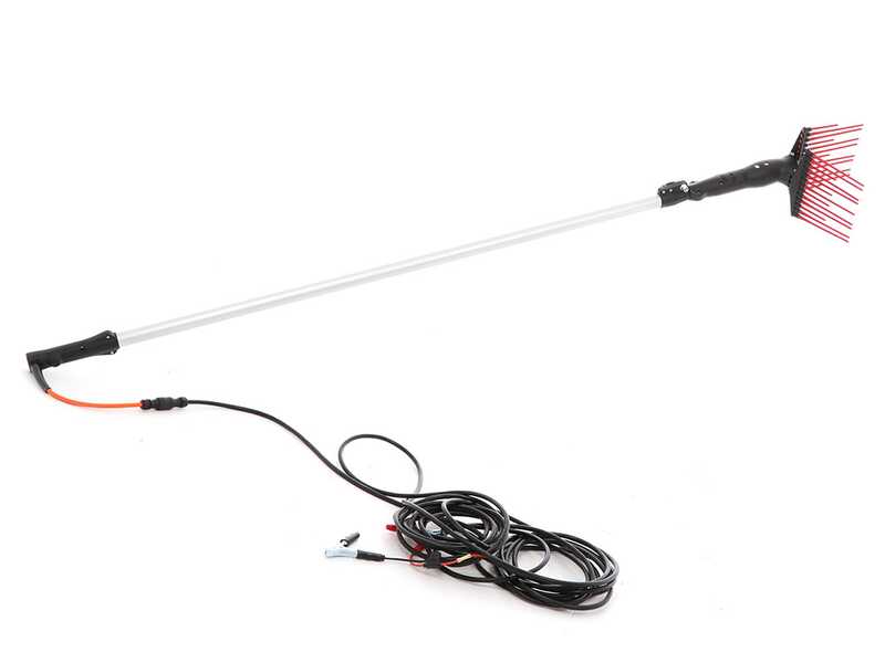 Castellari Olivance EP S L V2 - Peigne vibreur &eacute;lectrique &agrave; batterie de type automobile avec c&acirc;ble inclus - Perche t&eacute;lescopique en aluminium 220/300 cm