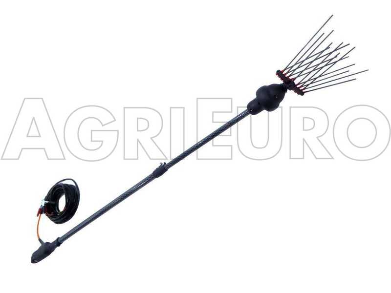 Castellari Fenix L V2 - Peigne vibreur &eacute;lectrique &agrave; batterie de type automobile avec c&acirc;ble inclus - Perche t&eacute;lescopique en carbone 230/320 cm