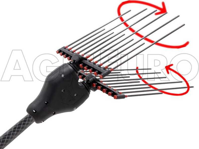 Castellari Tornado Carbon C V3 - Peigne vibreur &eacute;lectrique &agrave; batterie de type automobile avec c&acirc;ble inclus - Perche t&eacute;lescopique en carbone 180/240 cm