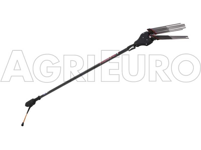 Castellari Tornado Carbon C V3 - Peigne vibreur &eacute;lectrique &agrave; batterie de type automobile avec c&acirc;ble inclus - Perche t&eacute;lescopique en carbone 180/240 cm