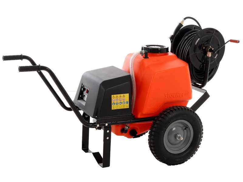 Pompe de pulv&eacute;risation &agrave; batterie Stocker 12V de 60 l - Pulv&eacute;risateur &eacute;lectrique sur chariot