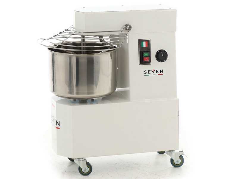 P&eacute;trin &agrave; spirale professionnel Seven Italy GH 15 - 400 V - Avec roues et Minuterie