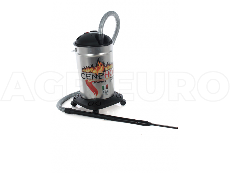 Ribitech Cenehot Aspirateur à cendres aspire les cendres chaudes jusqu’à 40 °C embout plat et brosse avec poils 18 L avec double filtre 950 W