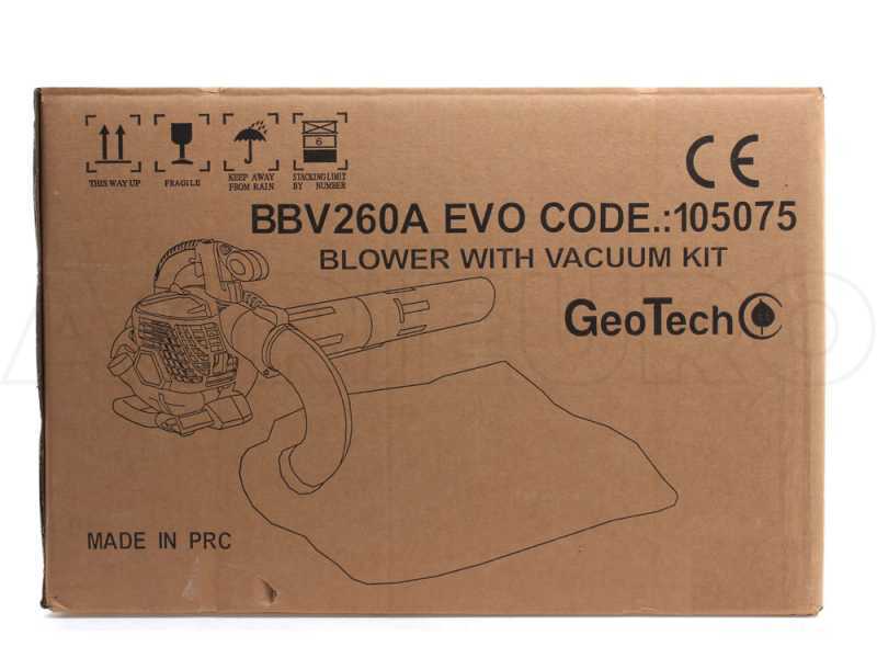 Aspirateur souffleur GeoTech BBV260A EVO - 3 fonctions - Moteur thermique Euro 5 - 2 temps