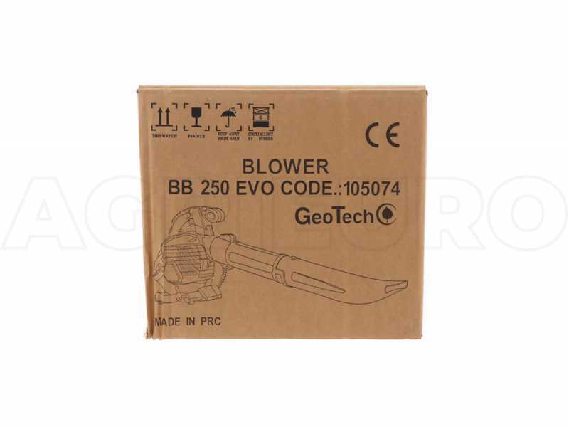 Souffleur &agrave; feuilles GeoTech BB250EVO - Moteur thermique EURO 5 &agrave; 2 temps - Puissance 1 HP
