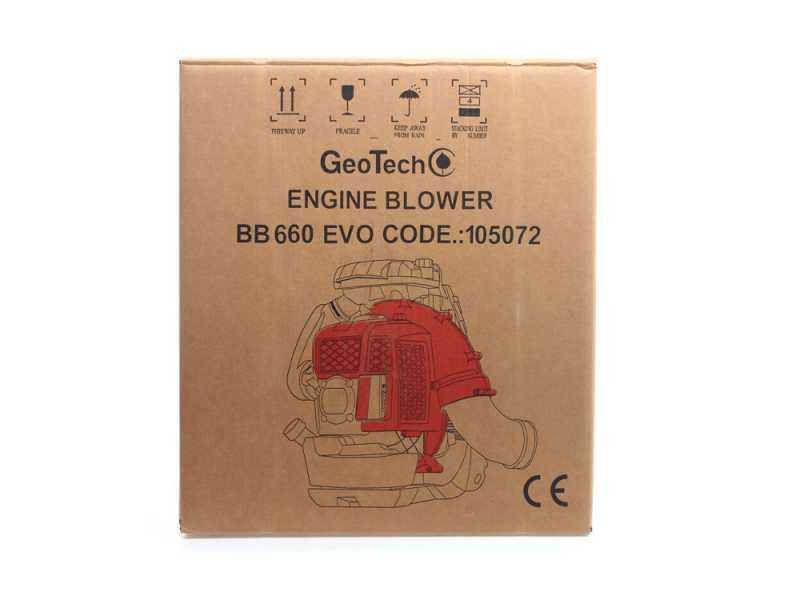 Souffleur thermique &agrave; dos GeoTech BB 660 EVO - Dossi&egrave;re rembourr&eacute;e - Vitesse 248 km/h