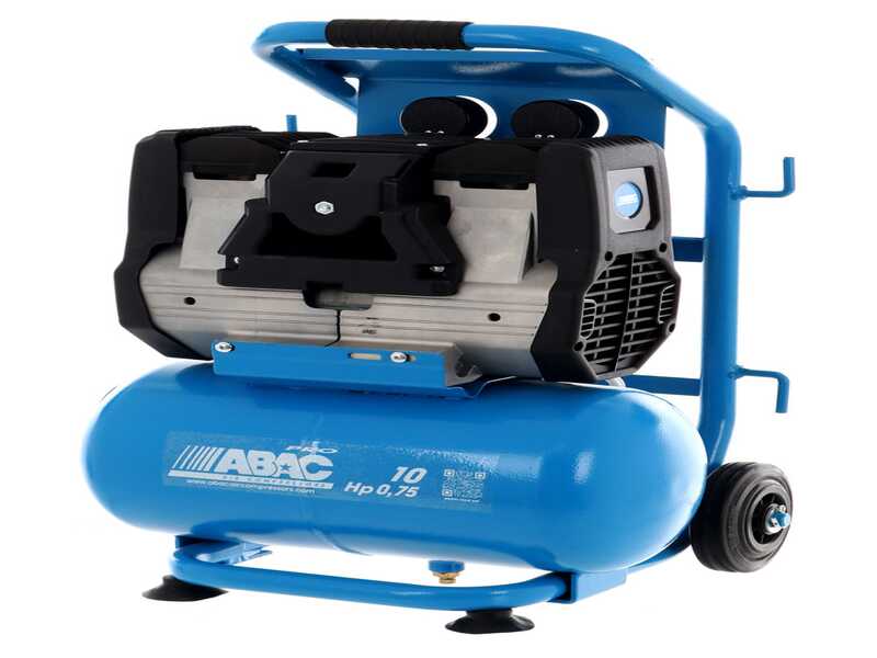 ABAC SILVERSTONE OS20P - Compresseur d'air &eacute;lectrique monophas&eacute; silencieux, sans huile - Moteur 2 CV - 10 L