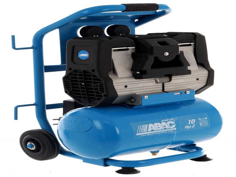 ABAC SILVERSTONE OS20P - Compresseur d'air &eacute;lectrique monophas&eacute; silencieux, sans huile - Moteur 2 CV - 10 L