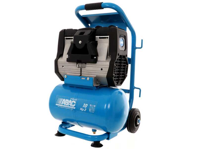 ABAC SILVERSTONE OS20P - Compresseur d'air &eacute;lectrique monophas&eacute; silencieux, sans huile - Moteur 2 CV - 10 L