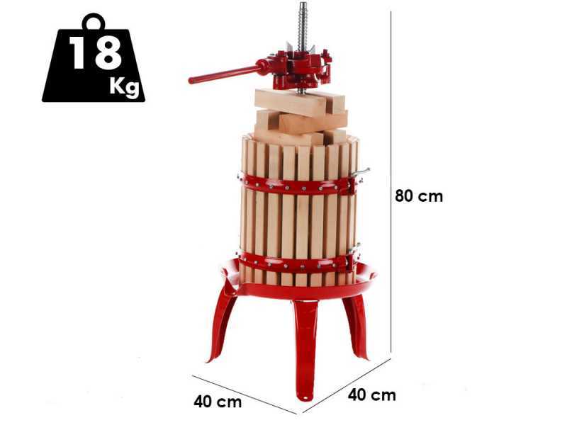 Baesso Torchio 20 - Pressoir &agrave; raisin manuel - 11 lt