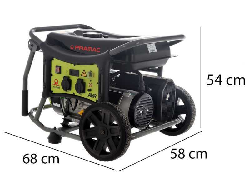 Pramac WX3200 - Groupe &eacute;lectrog&egrave;ne 2.85kw monophas&eacute; &agrave; essence - Sur chariot