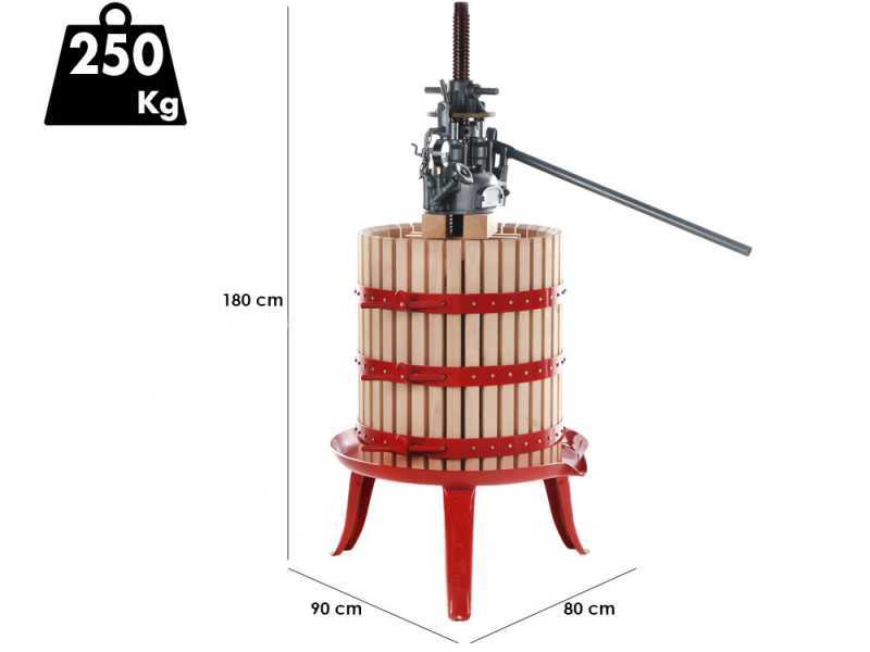 Baesso Torchio 50 - Pressoir &agrave; raisin hydraulique - 127 lt