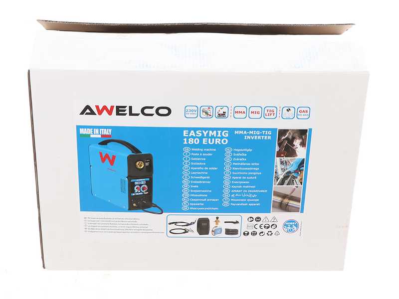 Poste &agrave; souder &agrave; fil Awelco MIG INVERTER EASYMIG 180 EURO - MMA - MIG - TIG - GAZ/NO GAZ