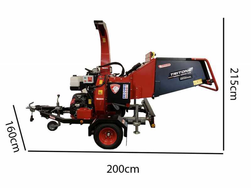 Ceccato Tritone Mega Monster - Broyeur thermique professionnel avec ch&acirc;ssis sur roues - Moteur Honda GX690