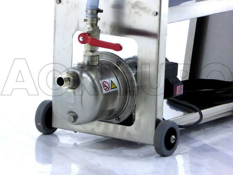 Enotecnica Pillan AF20 - Filtre &agrave; 20 cartons et &agrave; plaques 20x20 - pompe oneologique-ch&acirc;ssis/pompe en acier INOX