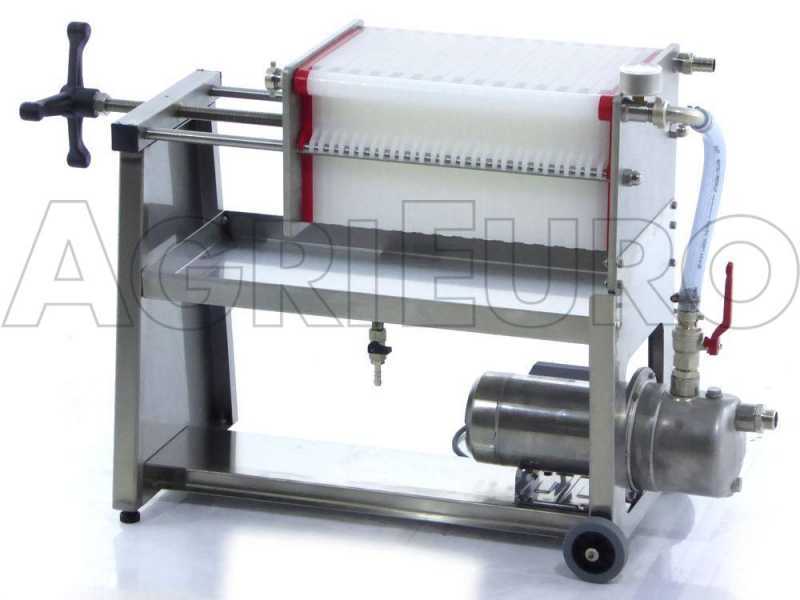 Enotecnica Pillan AF30 - Filtre pour vin 30 cartons et plaques 20x20 - pompe oenologique-ch&acirc;ssis/pompe en acier INOX