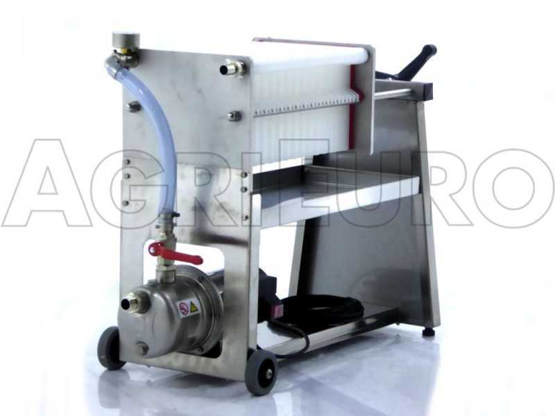 Enotecnica Pillan AF30 - Filtre pour vin 30 cartons et plaques 20x20 - pompe oenologique-ch&acirc;ssis/pompe en acier INOX