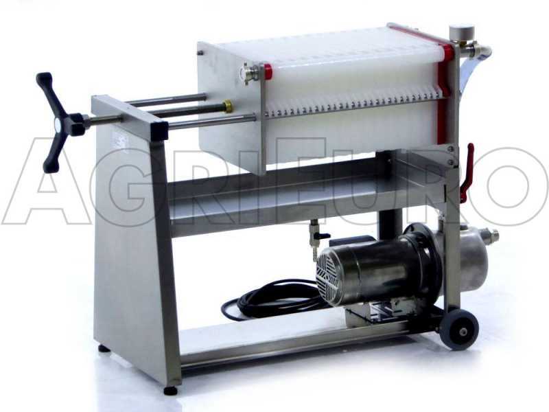 Enotecnica Pillan AF30 - Filtre pour vin 30 cartons et plaques 20x20 - pompe oenologique-ch&acirc;ssis/pompe en acier INOX