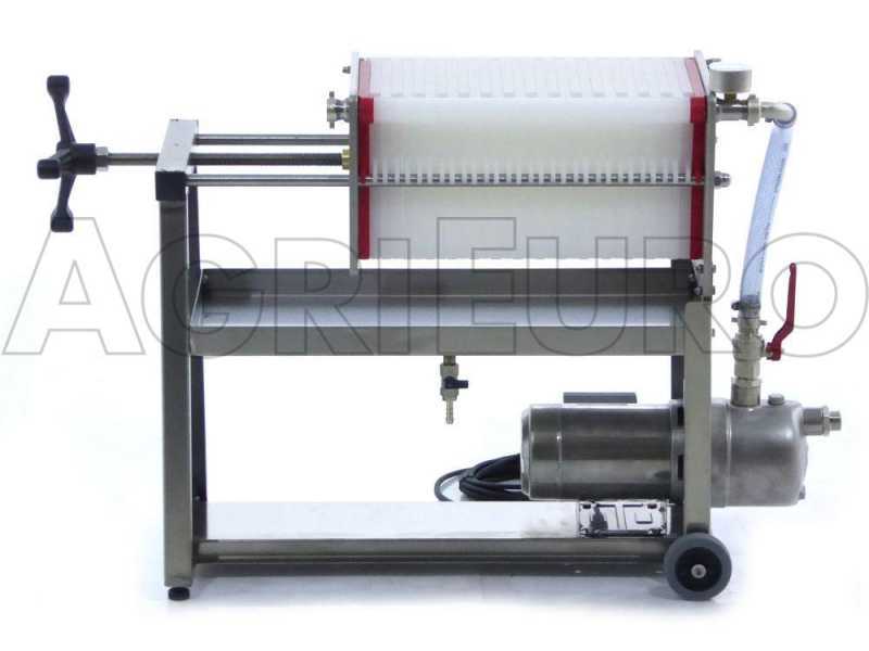 Enotecnica Pillan AF30 - Filtre pour vin 30 cartons et plaques 20x20 - pompe oenologique-ch&acirc;ssis/pompe en acier INOX