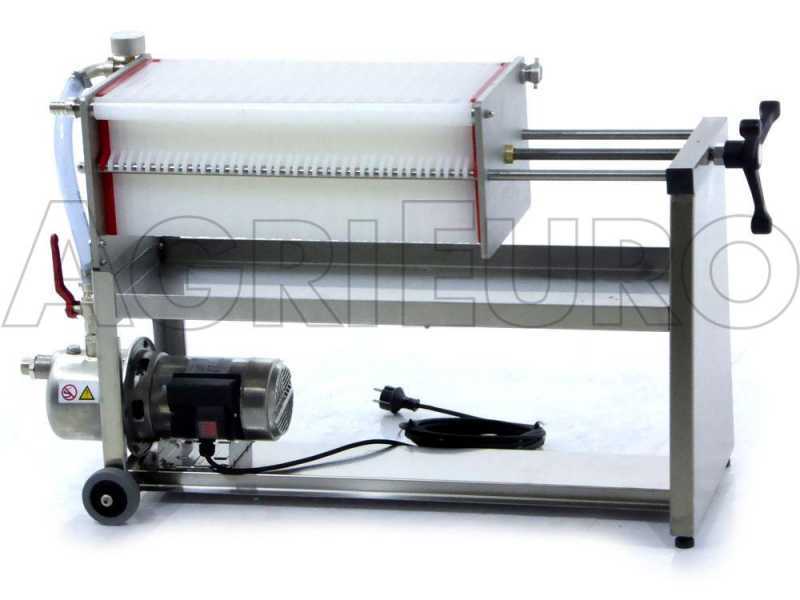 Enotecnica Pillan AF40 - Filtre &agrave; 40 cartons et plaques 20x20 - pompe oenologique-ch&acirc;ssis/pompe en acier INOX