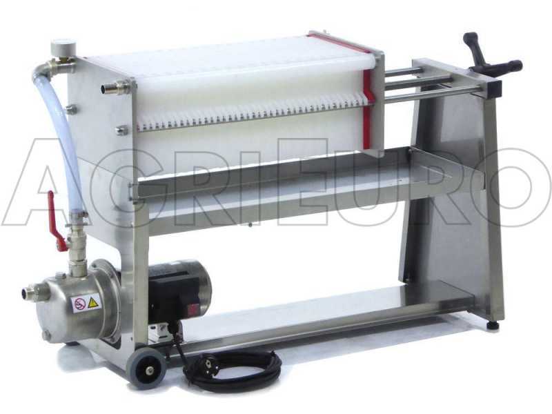 Enotecnica Pillan AF40 - Filtre &agrave; 40 cartons et plaques 20x20 - pompe oenologique-ch&acirc;ssis/pompe en acier INOX