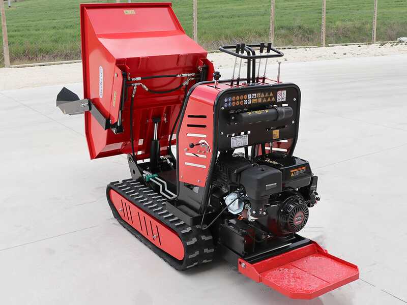 Brouette &agrave; chenilles GeoTech Pro Geoporter 550 DHS Hydro - benne dumper hydraulique 500 kg