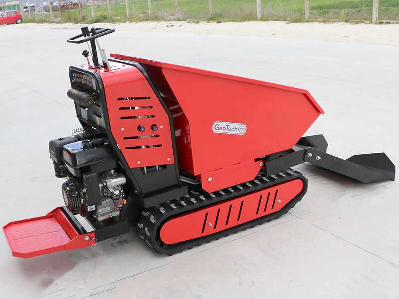 Brouette &agrave; chenilles GeoTech Pro Geoporter 550 DHS Hydro - benne dumper hydraulique 500 kg