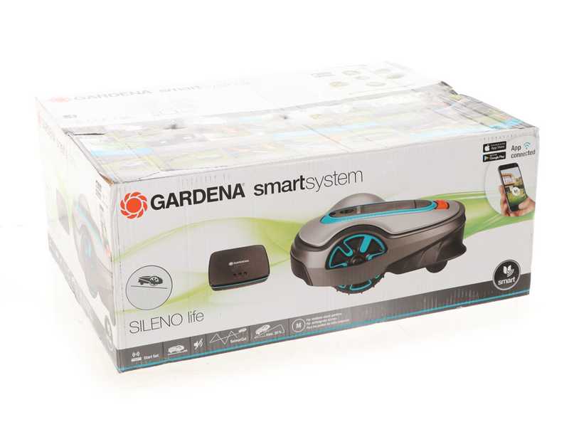 Gardena SILENO life 750 - Robot tondeuse - Avec c&acirc;ble p&eacute;riph&eacute;rique et batterie au lithium