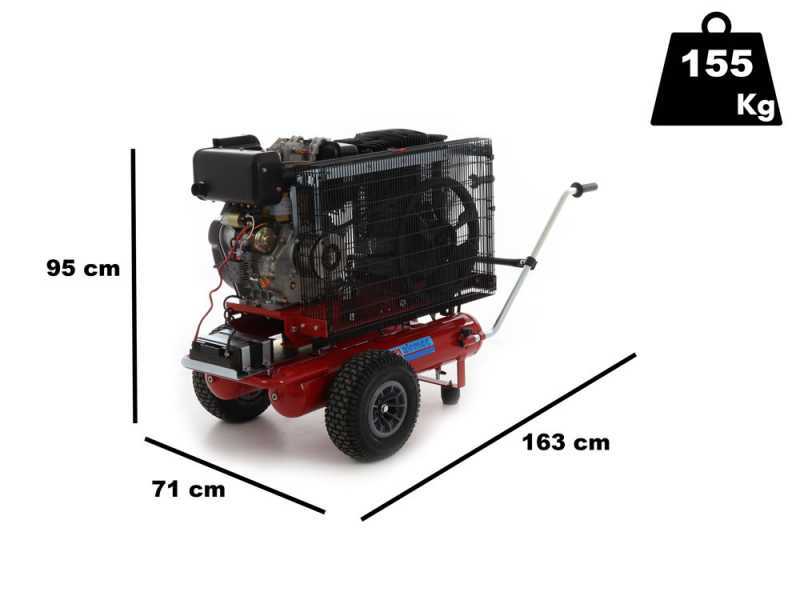 Motocompresseur Airmec TTD 3496/900 - Moteur diesel de 9,6 HP - 900 l/min