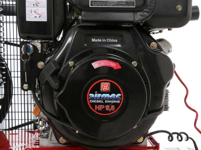 Motocompresseur Airmec TTD 3496/900 - Moteur diesel de 9,6 HP - 900 l/min