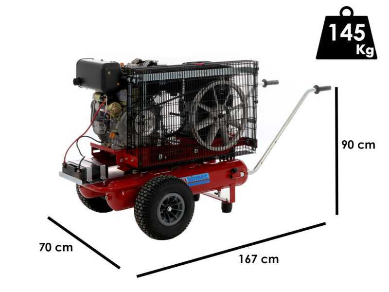 Motocompresseur Airmec TTD 3460/650 - Moteur diesel de 6 HP - 650 l/min