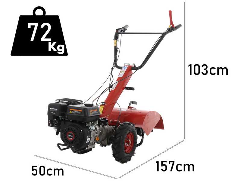 Motoculteur Geotech MCT 650 avec moteur Loncin &agrave; essence de 196cm3 - 6.5HP