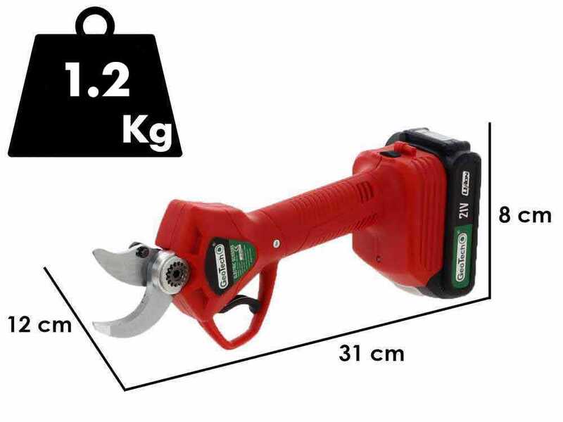 S&eacute;cateur &eacute;lectrique de coupe Geotech - MS 30 - 2 batteries 2 Ah et 18 V - Diam&egrave;tre de coupe 30 mm