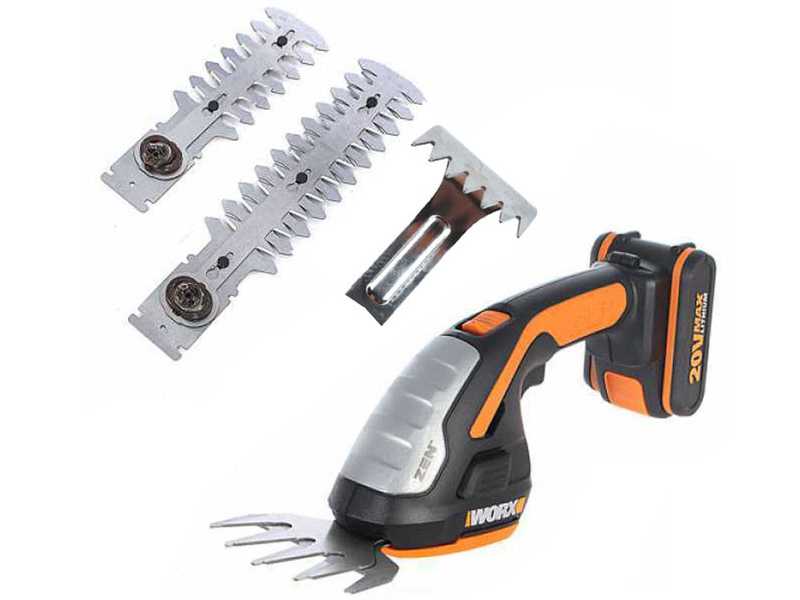 Worx WG801E - Cisaille &agrave; gazon &agrave; batterie 4 en 1- Sculpte-haie - 20V - 2Ah