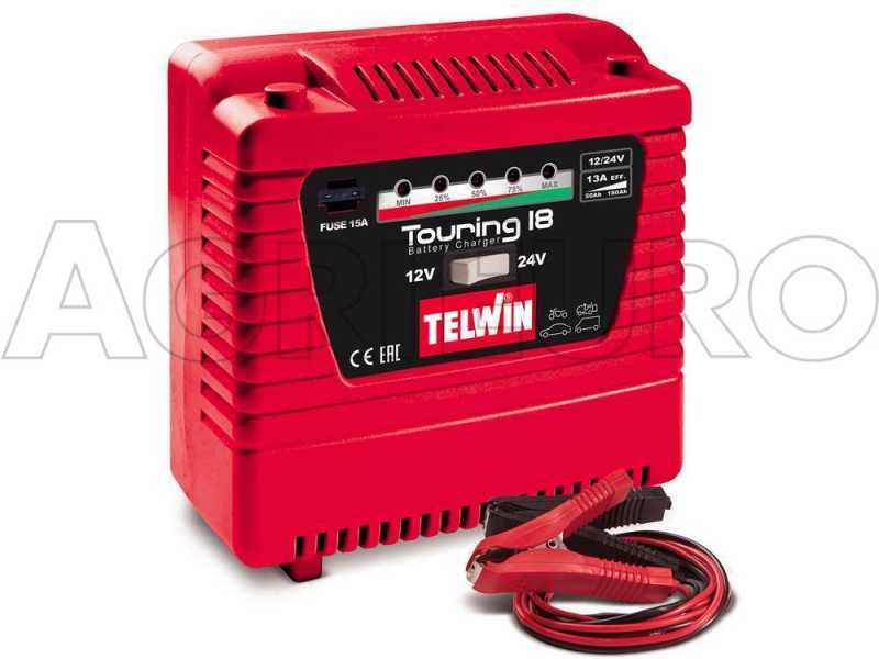 Telwin Touring 18 - Chargeur de batterie 12/24V - batteries de 60Ah &agrave; 180Ah et de 50Ah &agrave; 115Ah