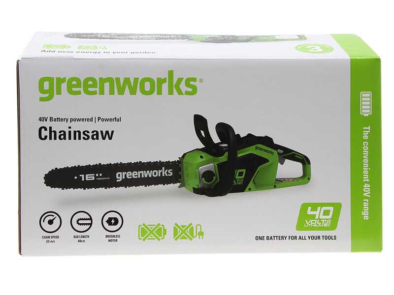 Greenworks GD40CS18 - Tron&ccedil;onneuse &agrave; batterie 40 V - Guide de 40 cm