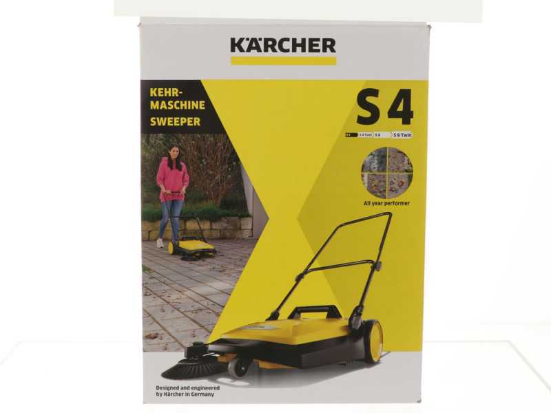 K&auml;rcher S 4 - Balayeuse manuelle avec bac de ramassage  - compartiment de r&eacute;colte 20 litres