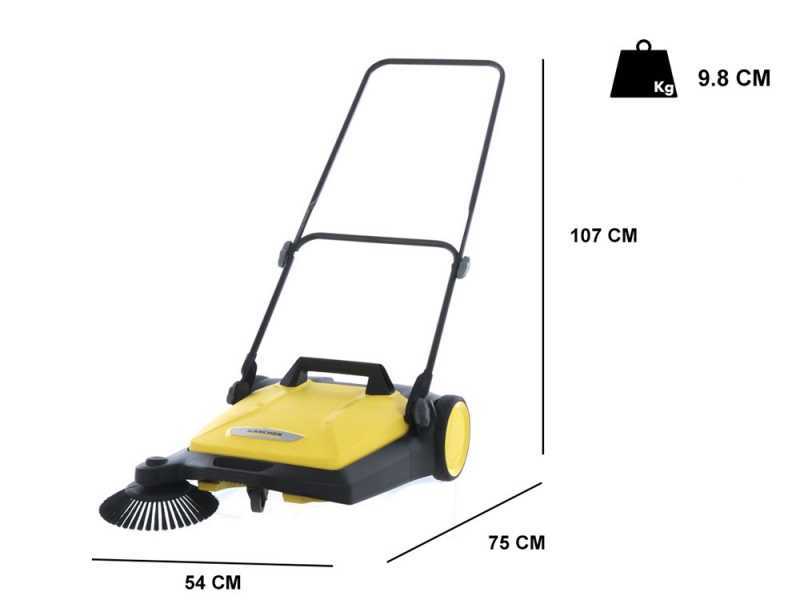 K&auml;rcher S 4 - Balayeuse manuelle avec bac de ramassage  - compartiment de r&eacute;colte 20 litres