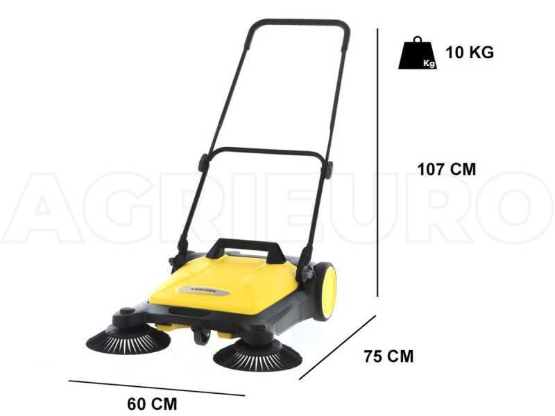 K&auml;rcher S 4 Twin - Balayeuse manuelle avec bac de ramassage - compartiment de r&eacute;colte de 20 litres